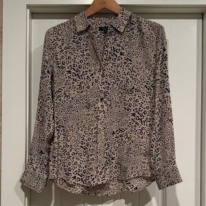 Rails Women's Silk XS Black and Cream Patterned Shirt